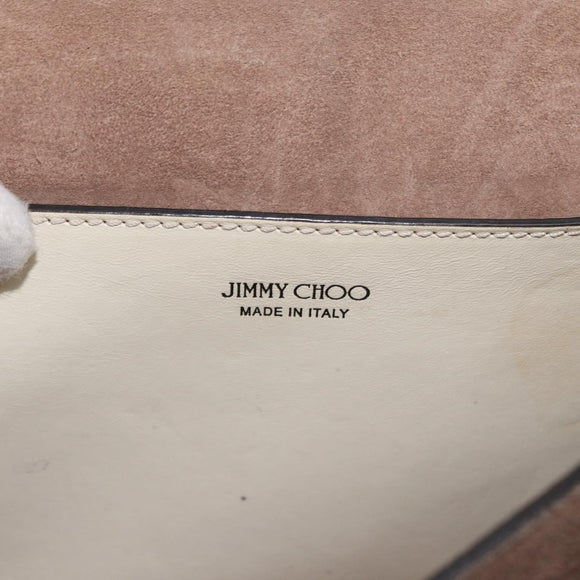 Jimmy Choo Shoulder Bag Leather White Gold Auth BA12336
