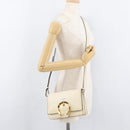 Jimmy Choo Shoulder Bag Leather White Gold Auth BA12336-24
