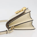 Jimmy Choo Shoulder Bag Leather White Gold Auth BA12336-5