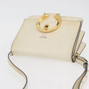 Jimmy Choo Shoulder Bag Leather White Gold Auth BA12336-6