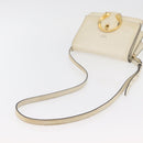 Jimmy Choo Shoulder Bag Leather White Gold Auth BA12336-7
