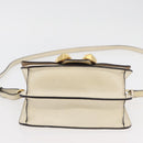 Jimmy Choo Shoulder Bag Leather White Gold Auth BA12336-9