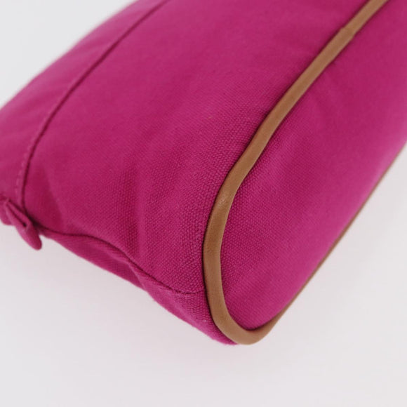 HERMES Bolide MM Pouch Canvas Pink Silver Auth BA12339A