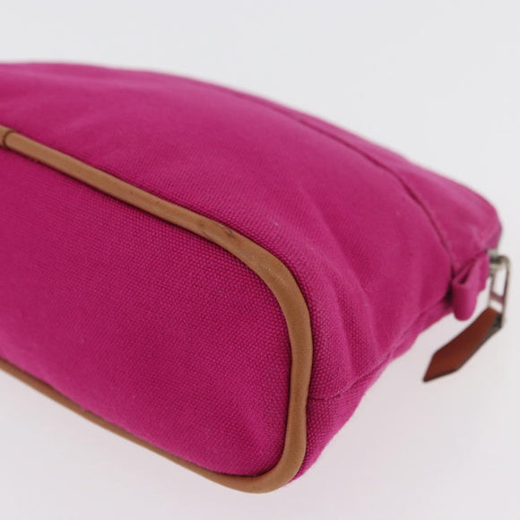 HERMES Bolide MM Pouch Canvas Pink Silver Auth BA12339A