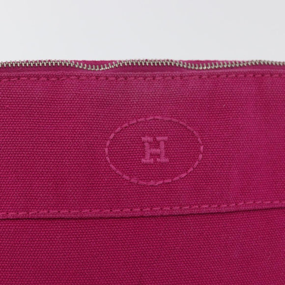 HERMES Bolide MM Pouch Canvas Pink Silver Auth BA12339A