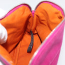 HERMES Bolide MM Pouch Canvas Pink Silver Auth BA12339A-18