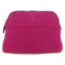 HERMES Bolide MM Pouch Canvas Pink Silver Auth BA12339A-13
