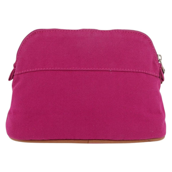 HERMES Bolide MM Pouch Canvas Pink Silver Auth BA12339A