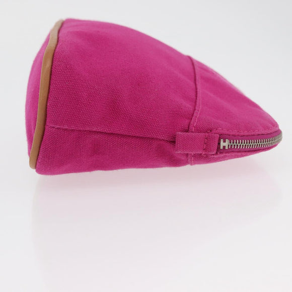 HERMES Bolide MM Pouch Canvas Pink Silver Auth BA12339A