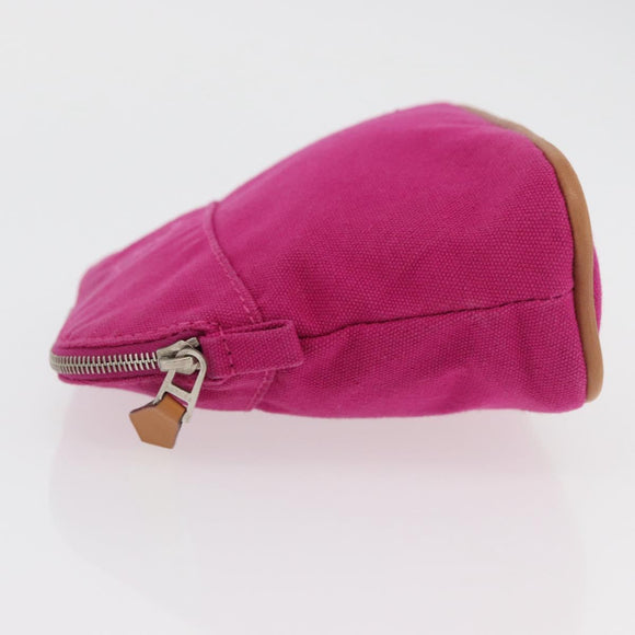 HERMES Bolide MM Pouch Canvas Pink Silver Auth BA12339A