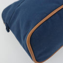 HERMES Bolide 25 Pouch Canvas Navy Silver Auth BA12340A-16