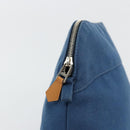 HERMES Bolide 25 Pouch Canvas Navy Silver Auth BA12340A-9