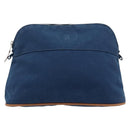 HERMES Bolide 25 Pouch Canvas Navy Silver Auth BA12340A-13