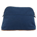 HERMES Bolide 25 Pouch Canvas Navy Silver Auth BA12340A-2