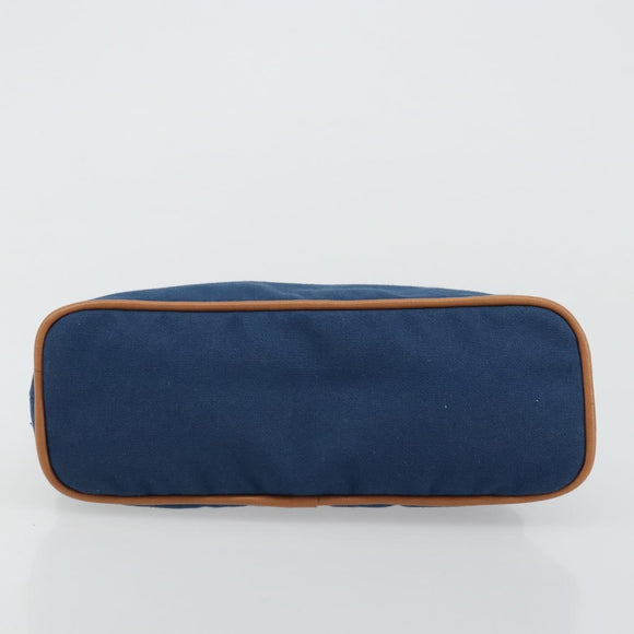 HERMES Bolide 25 Pouch Canvas Navy Silver Auth BA12340A