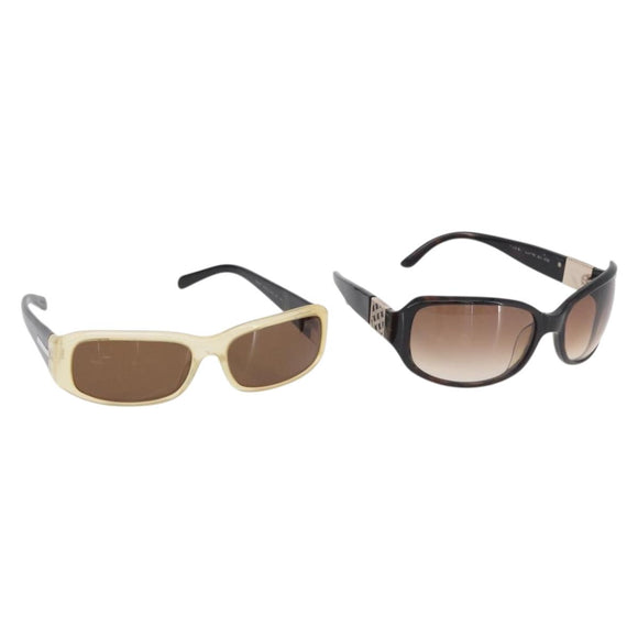 PRADA Loewe Sunglasses plastic 2 Set Beige Black Auth BA12344