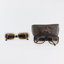 PRADA Loewe Sunglasses plastic 2 Set Beige Black Auth BA12344-19