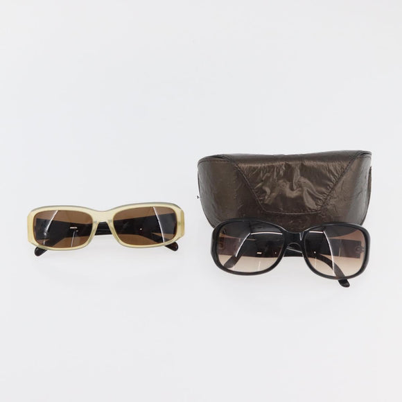 PRADA Loewe Sunglasses plastic 2 Set Beige Black Auth BA12344