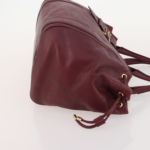 Salvatore Ferragamo Gancini Hand Bag Leather 2 Set Red White Auth BA12348