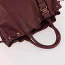 Salvatore Ferragamo Gancini Hand Bag Leather 2 Set Red White Auth BA12348-13