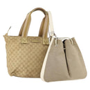 GUCCI GG Canvas Sherry Line Shoulder Bag Canvas 2 Set Beige Auth BA12349-1