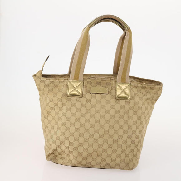 GUCCI GG Canvas Sherry Line Shoulder Bag Canvas 2 Set Beige Auth BA12349