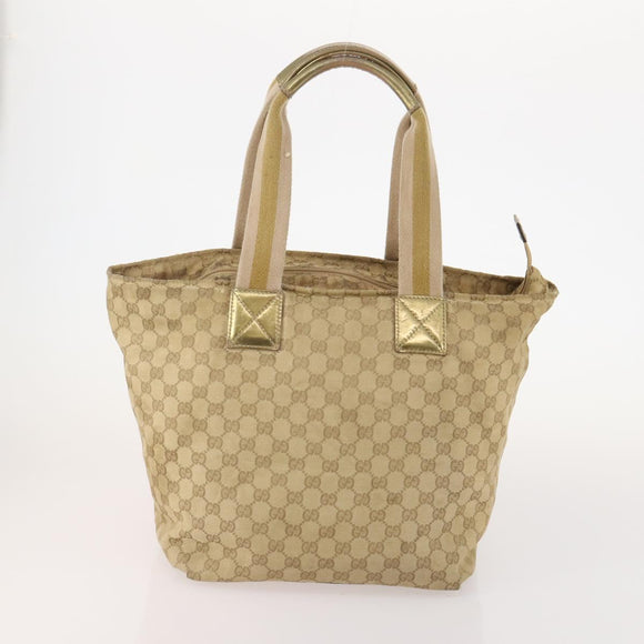 GUCCI GG Canvas Sherry Line Shoulder Bag Canvas 2 Set Beige Auth BA12349