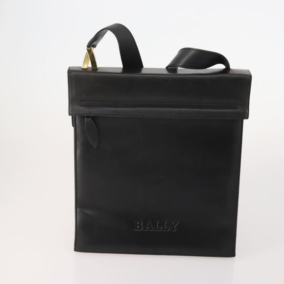 BALLY Shoulder Bag Leather 3 Set Navy Black Brown Auth BA12350