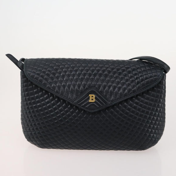 BALLY Shoulder Bag Leather 3 Set Navy Black Brown Auth BA12350