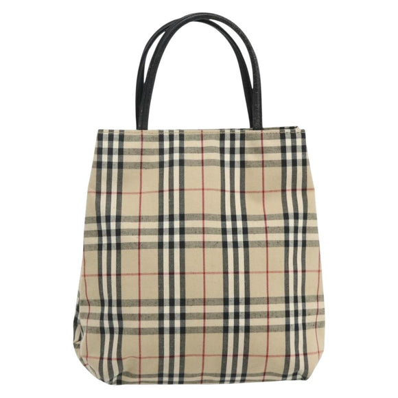 HERMES Burberry Nova Check Hand Bag Canvas 2 Set Beige Black Auth BA12351