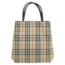 HERMES Burberry Nova Check Hand Bag Canvas 2 Set Beige Black Auth BA12351-3