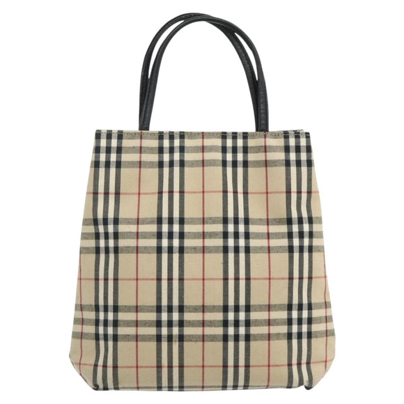 HERMES Burberry Nova Check Hand Bag Canvas 2 Set Beige Black Auth BA12351