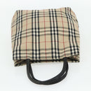 HERMES Burberry Nova Check Hand Bag Canvas 2 Set Beige Black Auth BA12351-5