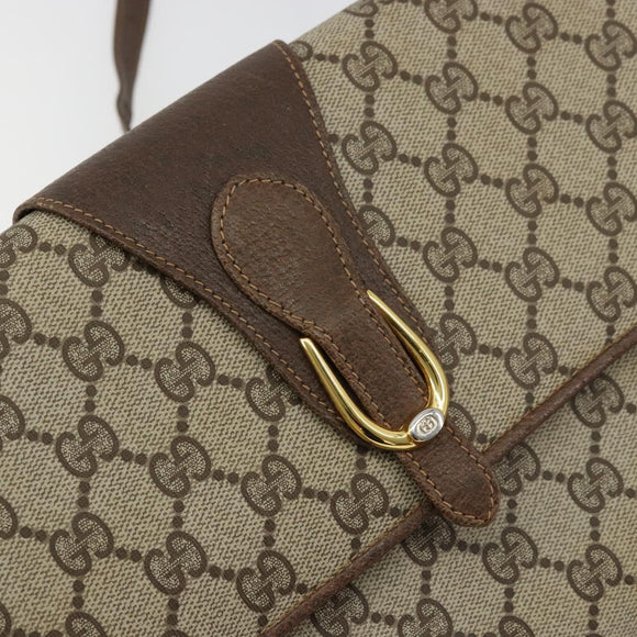 GUCCI GG Supreme Shoulder Bag PVC Beige Gold 904 02 050 Auth BA12354