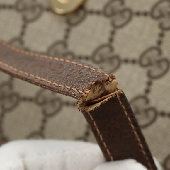 GUCCI GG Supreme Shoulder Bag PVC Beige Gold 904 02 050 Auth BA12354