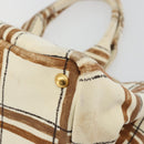 PRADA Canapa GM Tote Bag Canvas Beige Gold Auth BA12356-12