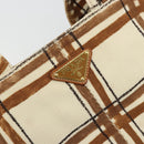 PRADA Canapa GM Tote Bag Canvas Beige Gold Auth BA12356-14