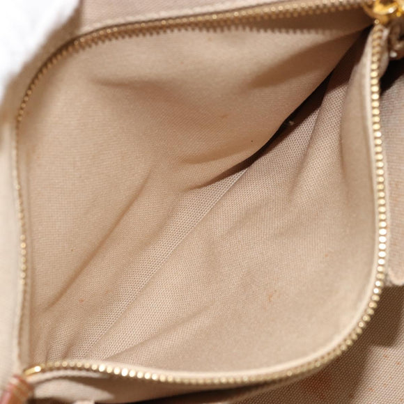 PRADA Canapa GM Tote Bag Canvas Beige Gold Auth BA12356