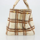 PRADA Canapa GM Tote Bag Canvas Beige Gold Auth BA12356-4