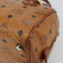MCM Vicetos Logogram Hand Bag PVC Leather Brown Gold Auth BA12357A-10