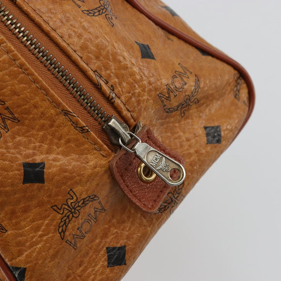 MCM Vicetos Logogram Hand Bag PVC Leather Brown Gold Auth BA12357A