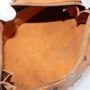 MCM Vicetos Logogram Hand Bag PVC Leather Brown Gold Auth BA12357A-17