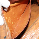 MCM Vicetos Logogram Hand Bag PVC Leather Brown Gold Auth BA12357A-22