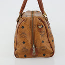 MCM Vicetos Logogram Hand Bag PVC Leather Brown Gold Auth BA12357A-4