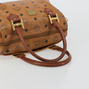 MCM Vicetos Logogram Hand Bag PVC Leather Brown Gold Auth BA12357A-7