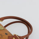 MCM Vicetos Logogram Hand Bag PVC Leather Brown Gold Auth BA12357A-8