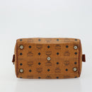 MCM Vicetos Logogram Hand Bag PVC Leather Brown Gold Auth BA12357A-9
