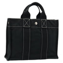 HERMES Fourre Tout PM Hand Bag cotton Black Silver Auth BA12358A-1