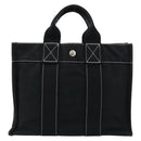 HERMES Fourre Tout PM Hand Bag cotton Black Silver Auth BA12358A-13