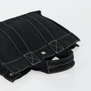 HERMES Fourre Tout PM Hand Bag cotton Black Silver Auth BA12358A-6